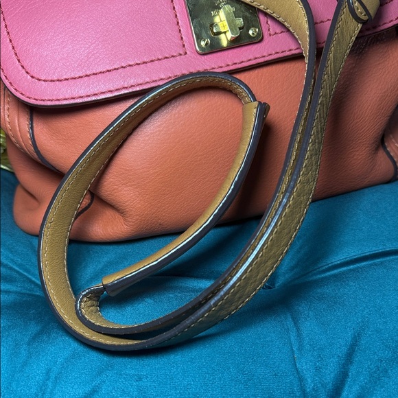 MCM Pink and Orange Satchel - Picture 10 of 15